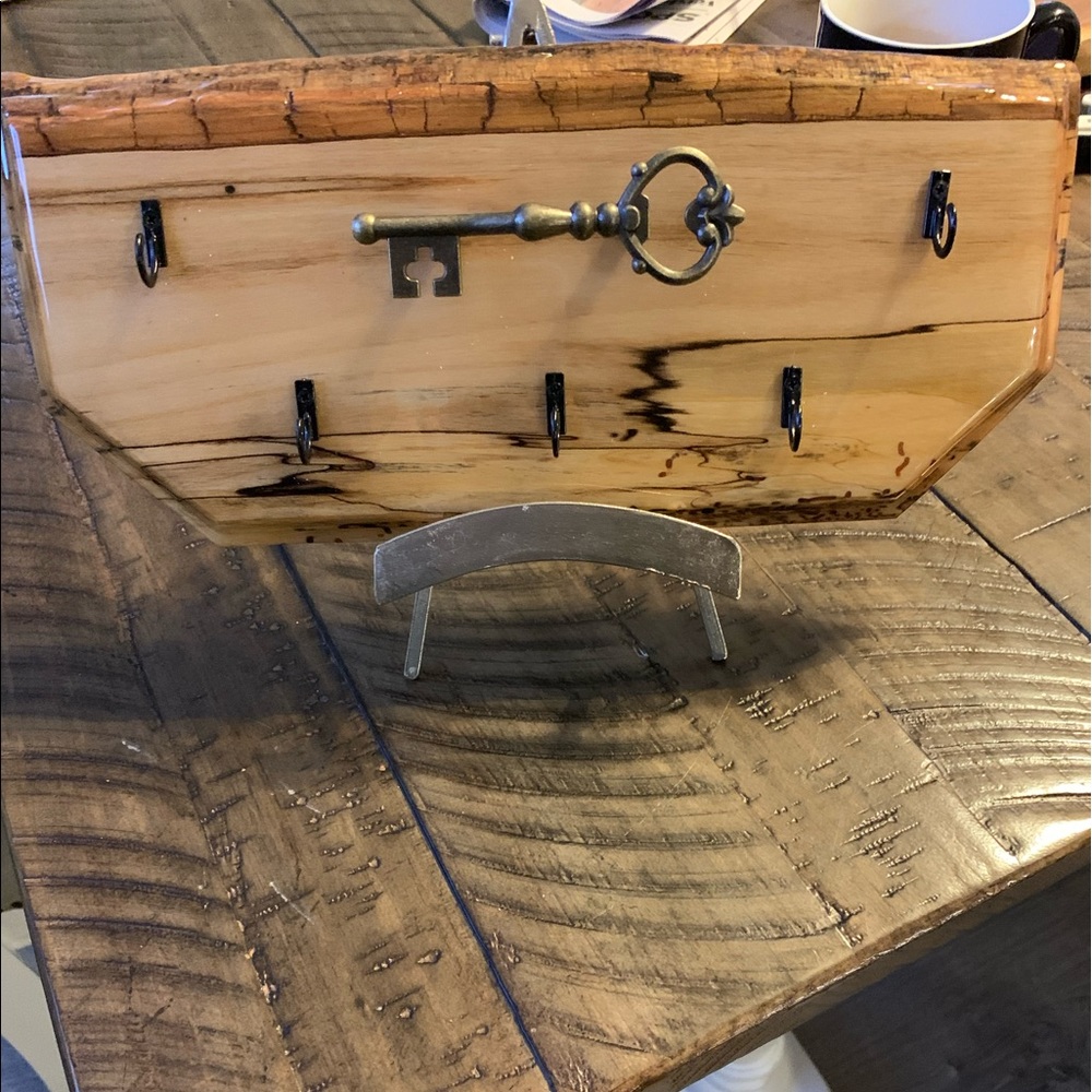 Live edge wood epoxy Key wall holders